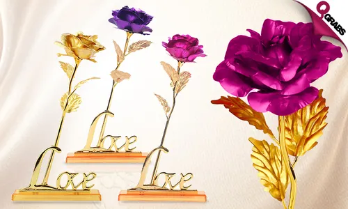 Gold Plated Foil Roses stands & Photo Frame!